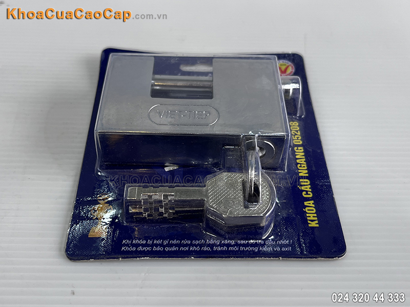 Khóa cầu ngang bằng thép Việt Tiệp 05208 - ảnh 1 Khóa cầu ngang bằng thép Việt Tiệp 05208 - ảnh 1