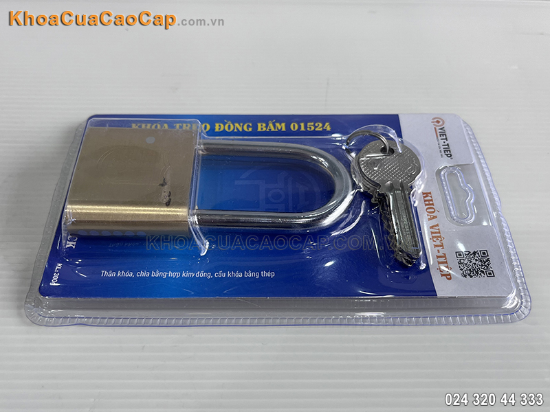 Khóa treo đồng bấm Việt Tiệp 01524 - ảnh 1 Khóa treo đồng bấm Việt Tiệp 01524 - ảnh 1