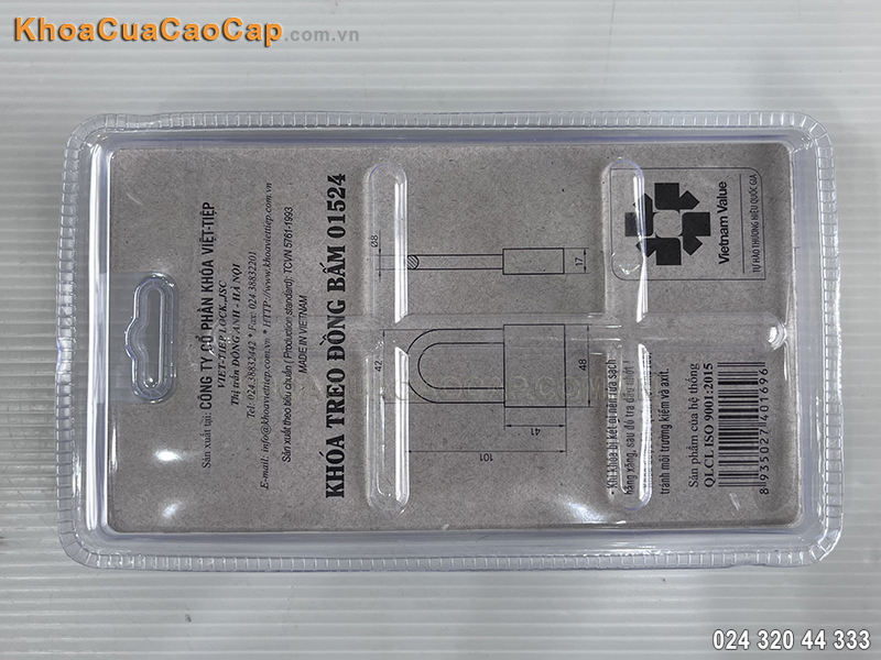 Khóa treo đồng bấm Việt Tiệp 01524 - ảnh 5 Khóa treo đồng bấm Việt Tiệp 01524 - ảnh 5