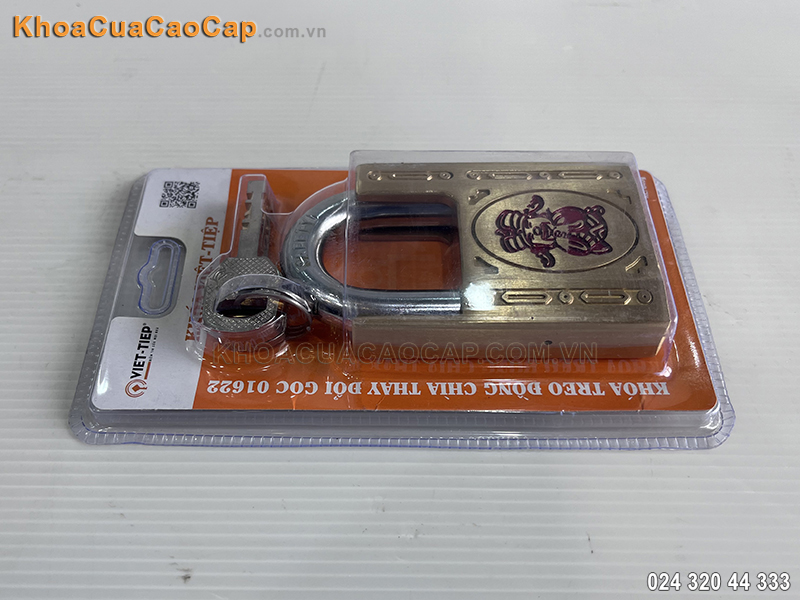 Khóa treo đồng chìa thay đổi góc Việt Tiệp 01622 - ảnh 1