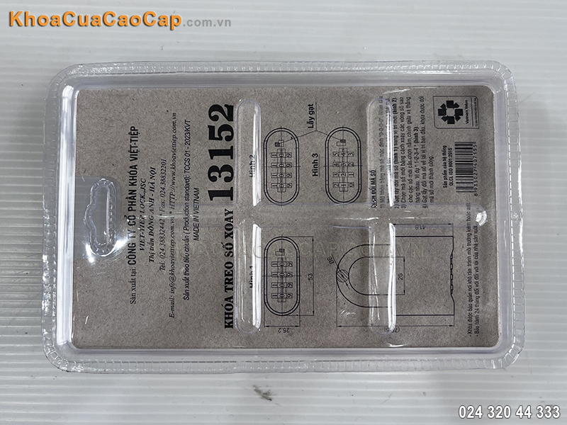 Khóa treo số xoay Việt Tiệp 13152 - ảnh 5 Khóa treo số xoay Việt Tiệp 13152 - ảnh 5