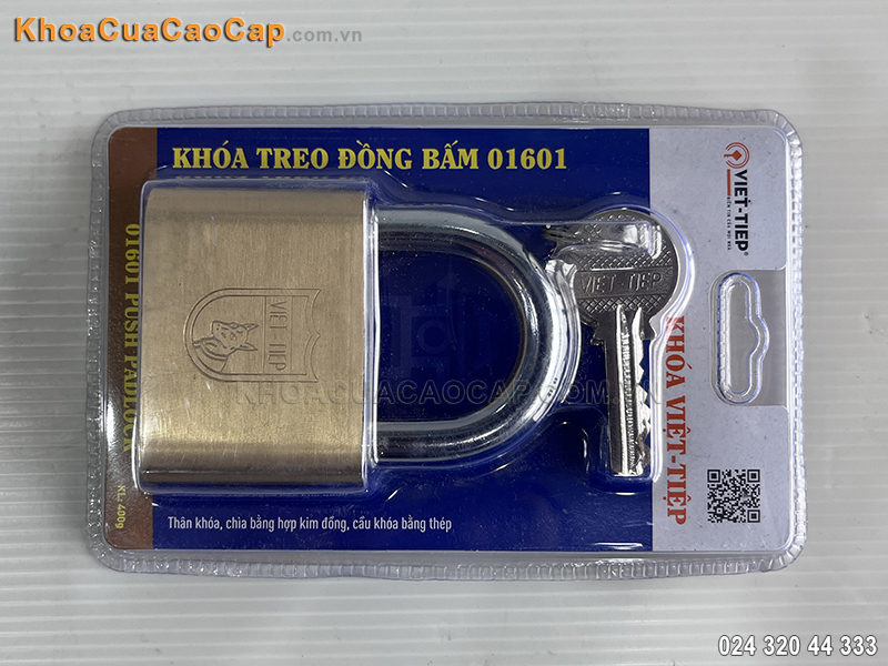 Khóa treo đồng bấm Việt Tiệp 01601
