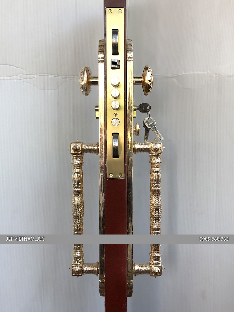 Khóa cửa đại sảnh bằng đồng mạ vàng JP-001-24K - 4